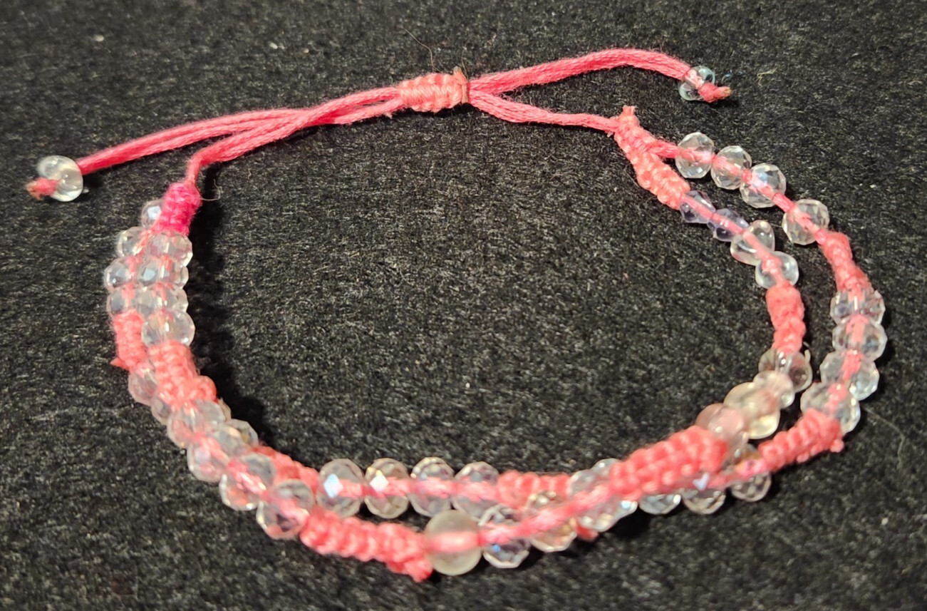 Handmade Embroidery Thread and Bead Bracelet