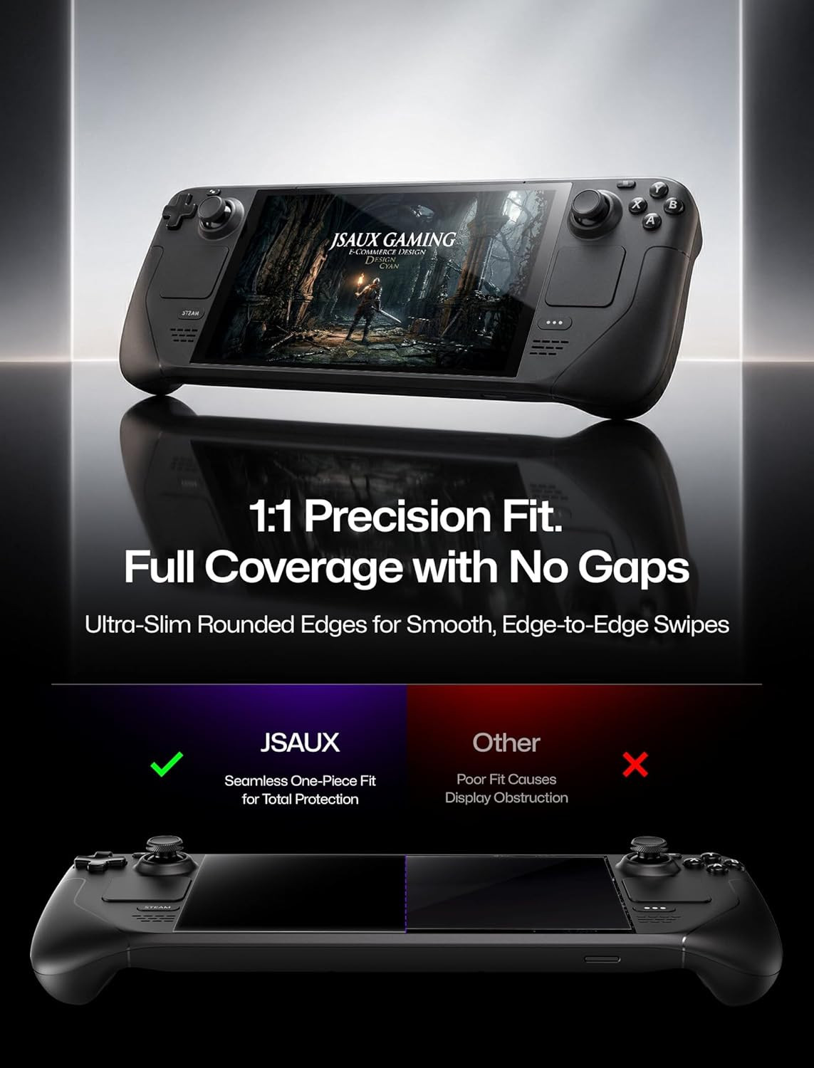 2-Pack Obsidian AR Screen Protector for Steam Deck, Anti-Reflection & Ultra Clea
