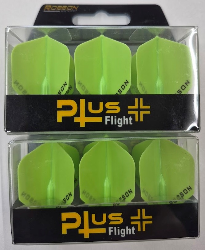 Green ROBSON PLUS Standard Wide (No.2) Dart Flights: 2 SETS OF 3