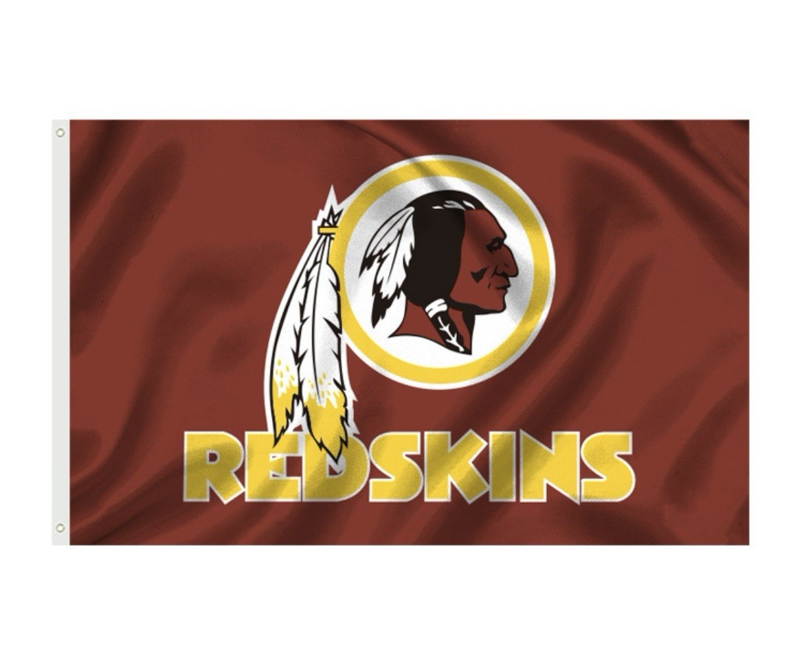 Washington Commanders 3x5 ft Flag / Banner Fan Cave/Bar Burgandy & Redskins Logo