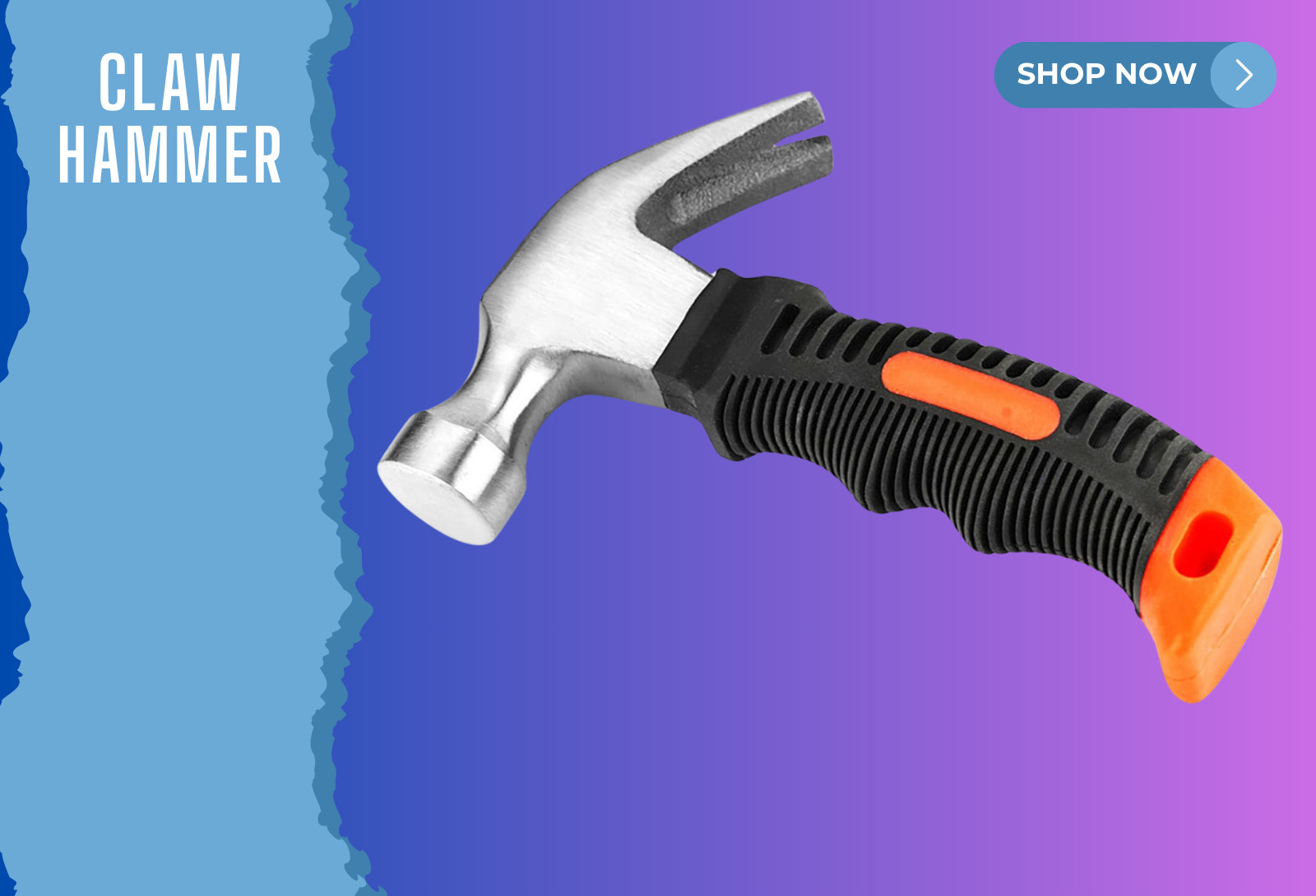 Small Claw Hammer, Forged Steel Stubby Tack, 11.6Oz Orange