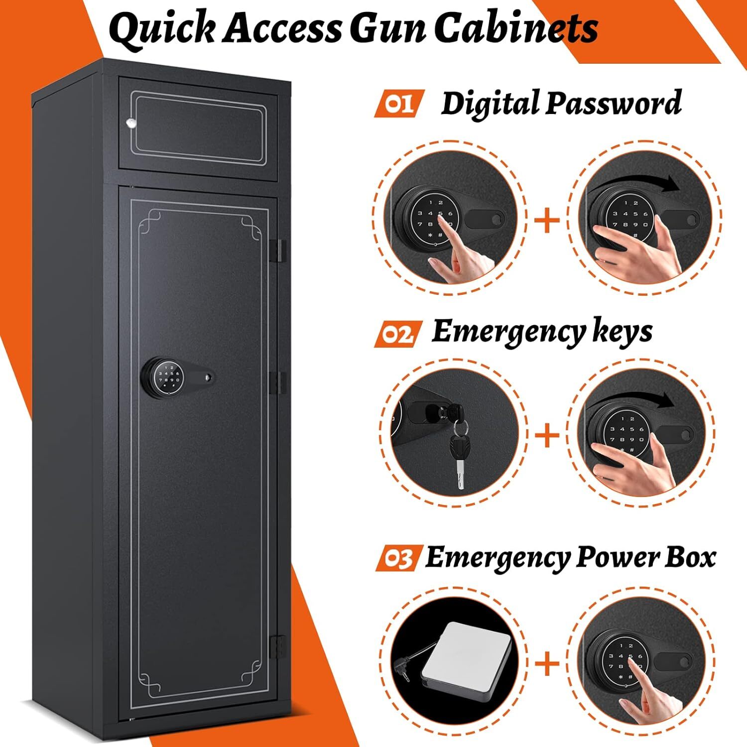 Gun Safe KAER 10-12 Rifle Gun Safe,Gun Safes,Gun Safes&Cabinets,Large Rifle Safe
