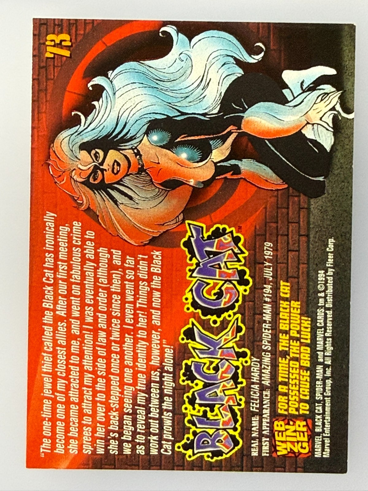 1994 Marvel Cards The Amazing Spider-Man - #73 Black Cat