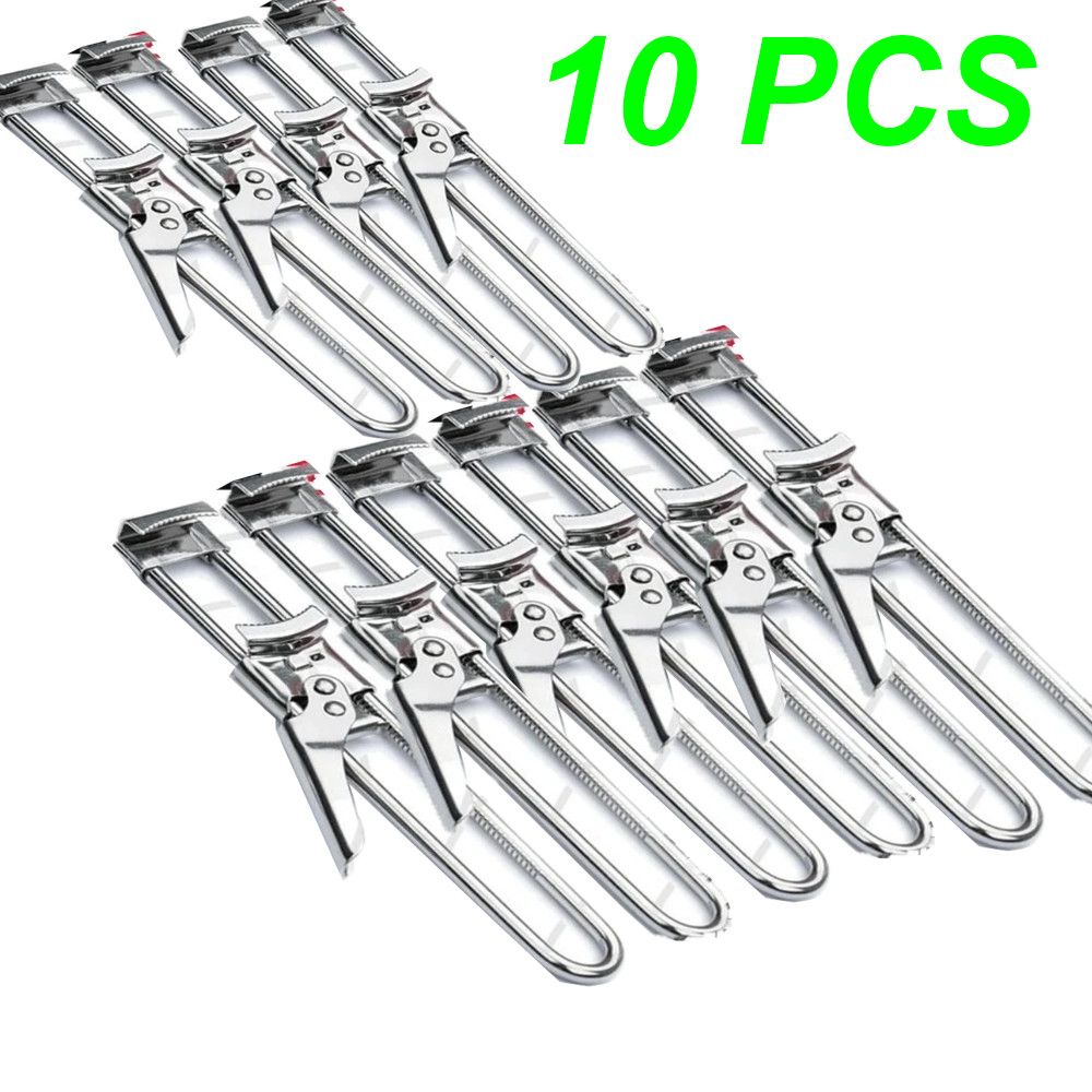 10 Stainless Steel Can Opener Multifunctional Adjustable Jar Lid Gripper Tool*