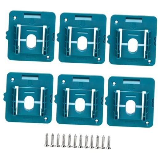 Battery Holder Wall Mount Fits Makita 18V Battery, Green, 6 Pack | Tool Holder