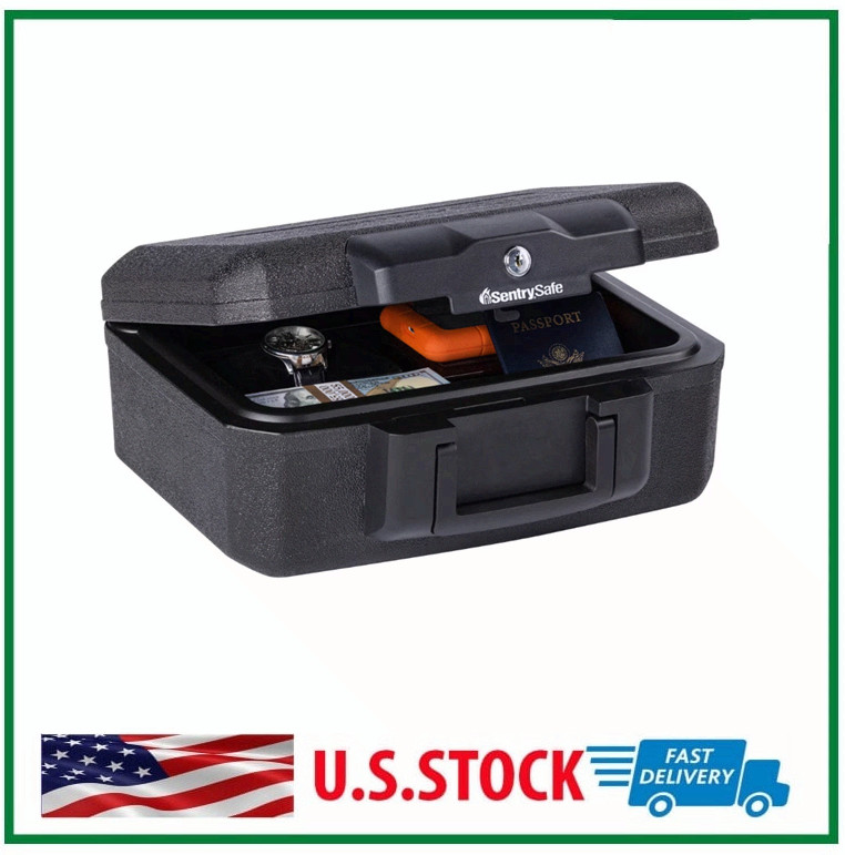 Fire-Resistant Chest, Key Lock &Carrying Handle, 0.18 Cu-Ft, 6.1''x14.3''x11.2''