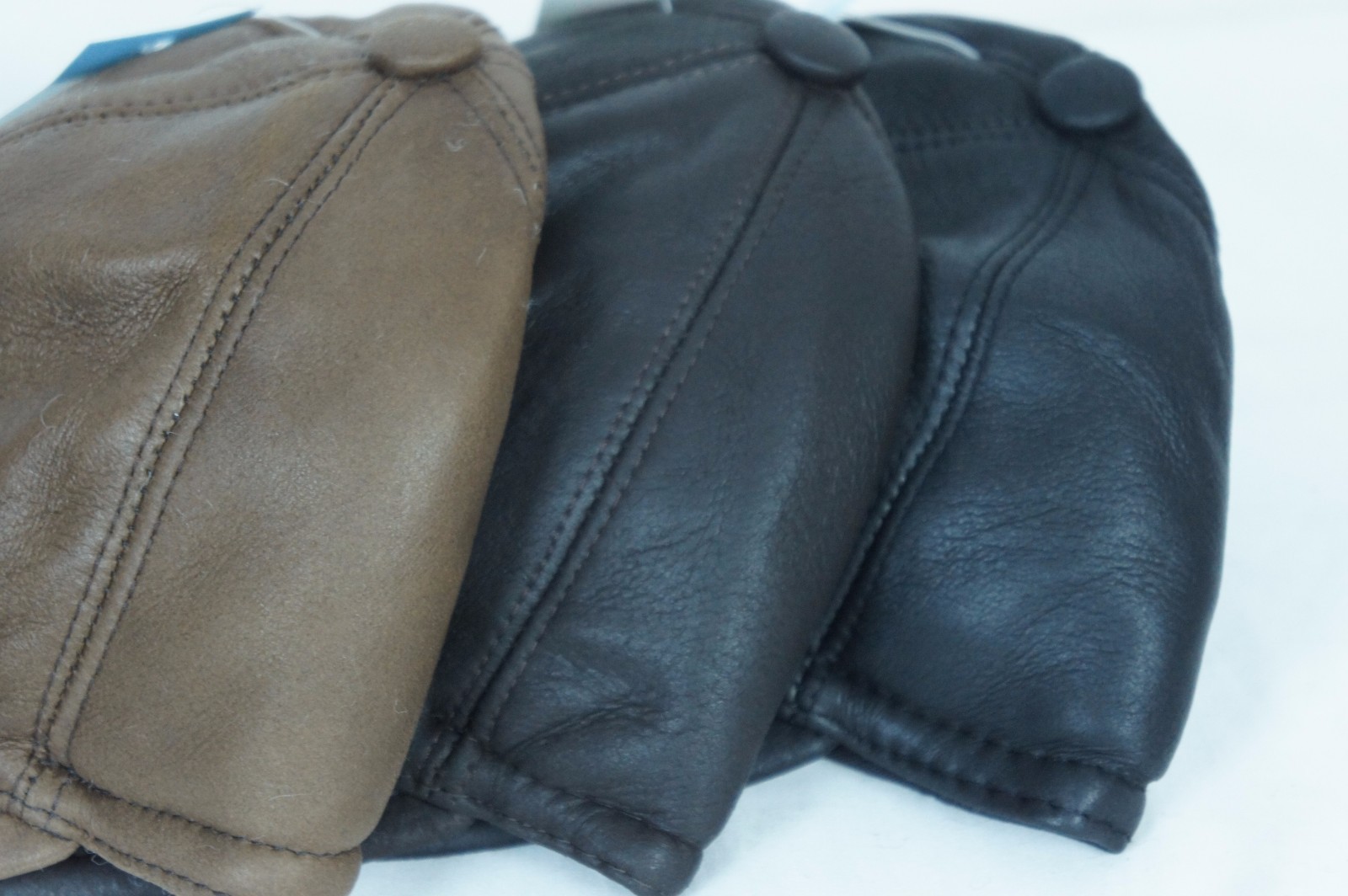 Genuine Sheepskin Shearling Leather Visor Biker Baseball Trucker Hat M-3X NWT