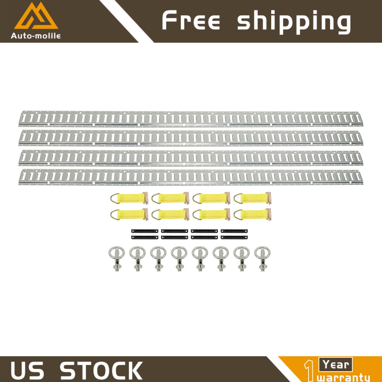 8' E Track Tie Down Rail System Multi Purpose High Quality For Van Truck 28 Pack
