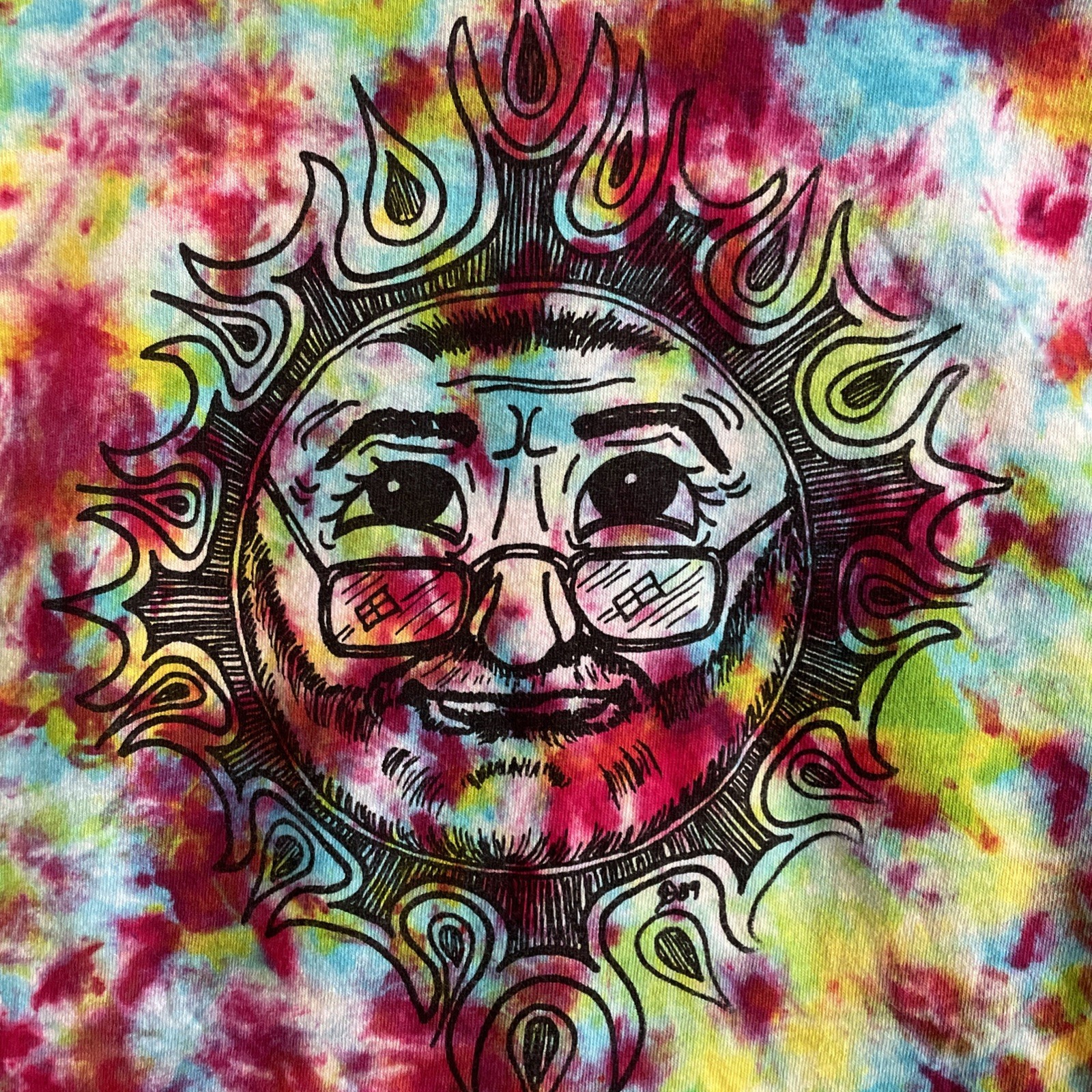 Grateful Dead/Jerry Garcia/sun Tie-dye  T-Shirt Size XL vtg 80s lot tour shirt