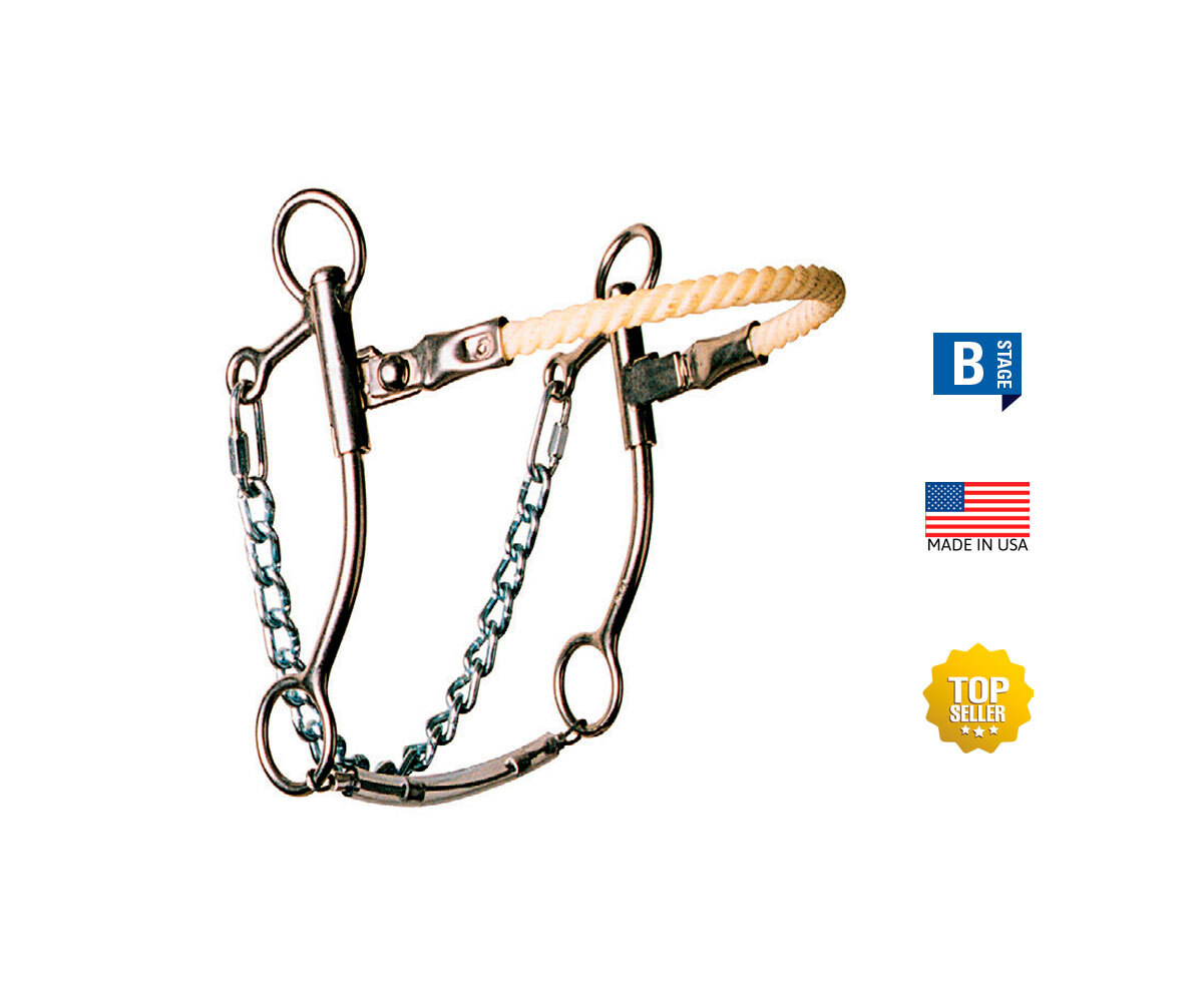 REINSMAN Jim Warner Hackamore Rope Nose Bit, Stage B (935)