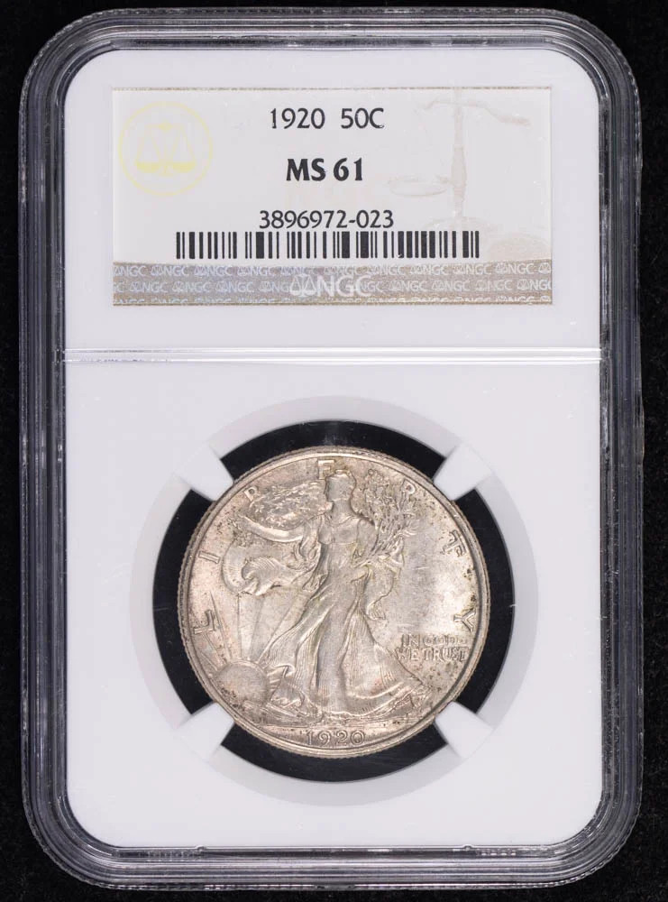 1920 Half Dollars Liberty Walking NGC MS-61