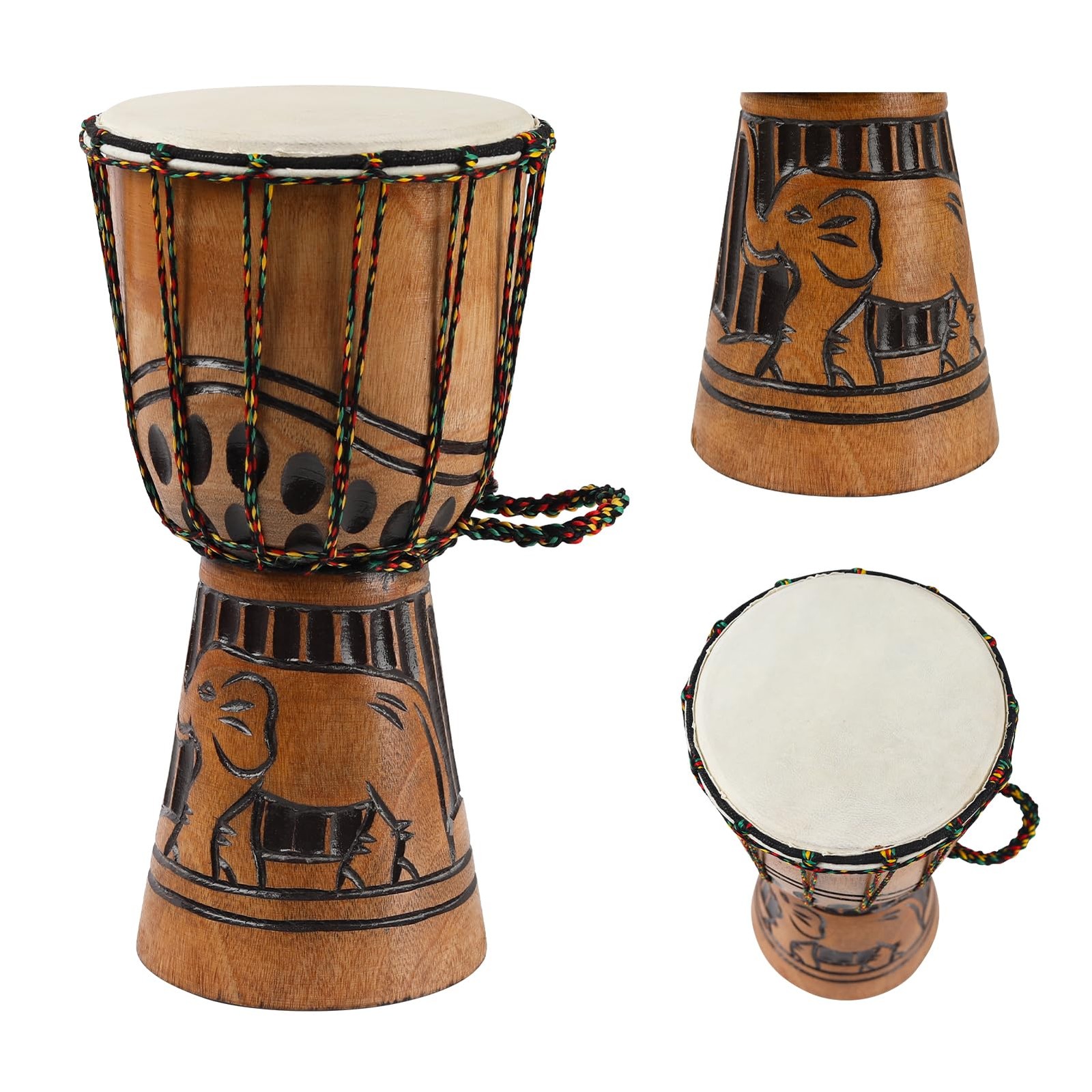 GOGHOST 6 inch Mahogany Djembe Drum