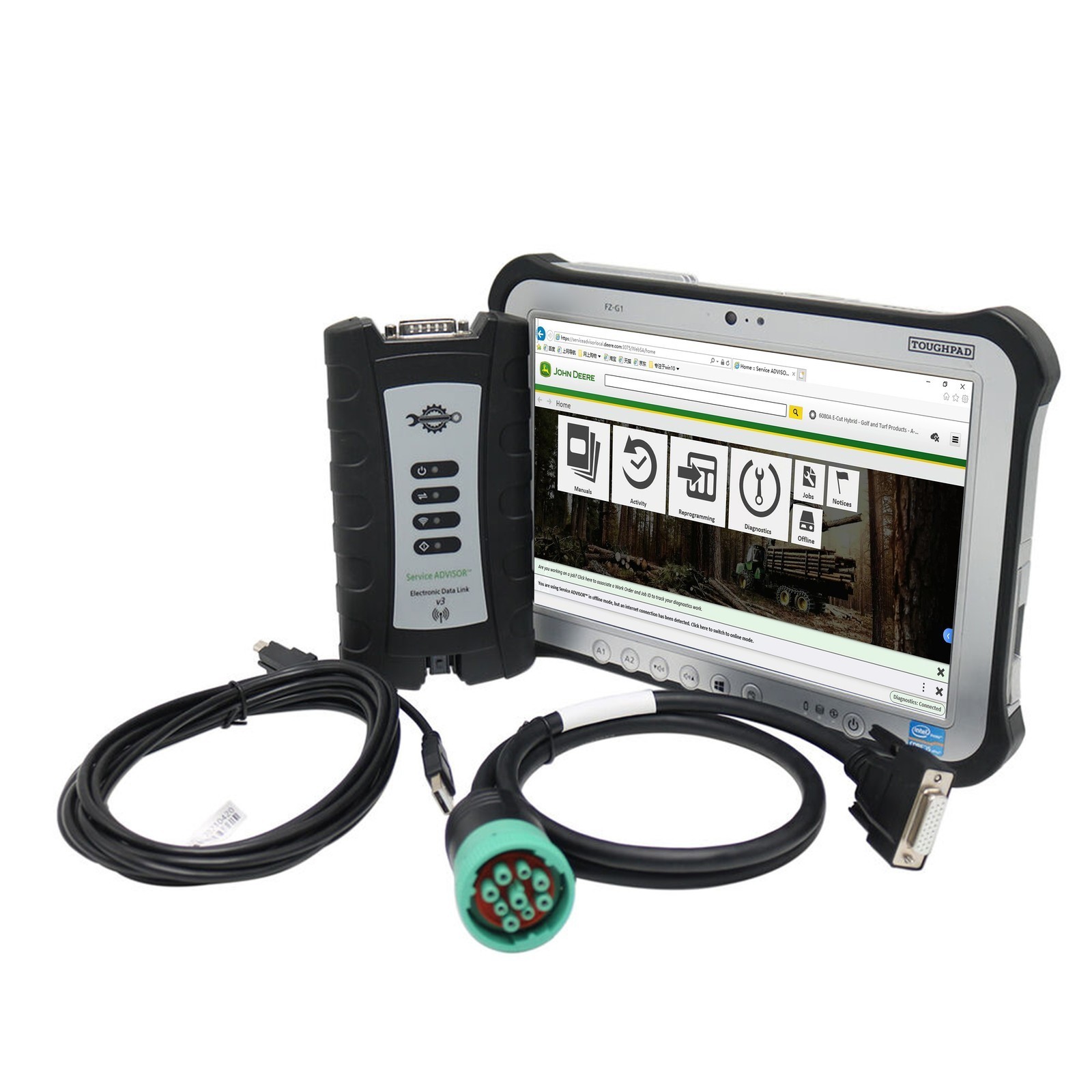 EDL V3 for John Deere Service Advisor Diagnostic Laptop Tool Kit WITH V5.3 AG/CF