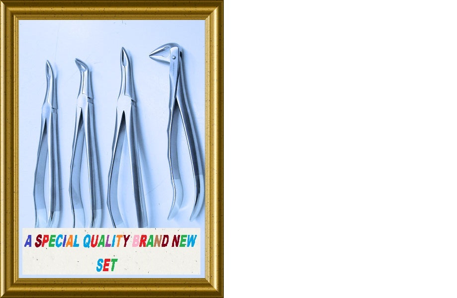 4 Fine ROOT TIP Extraction Forceps Dental Instruments German Stainless  :)