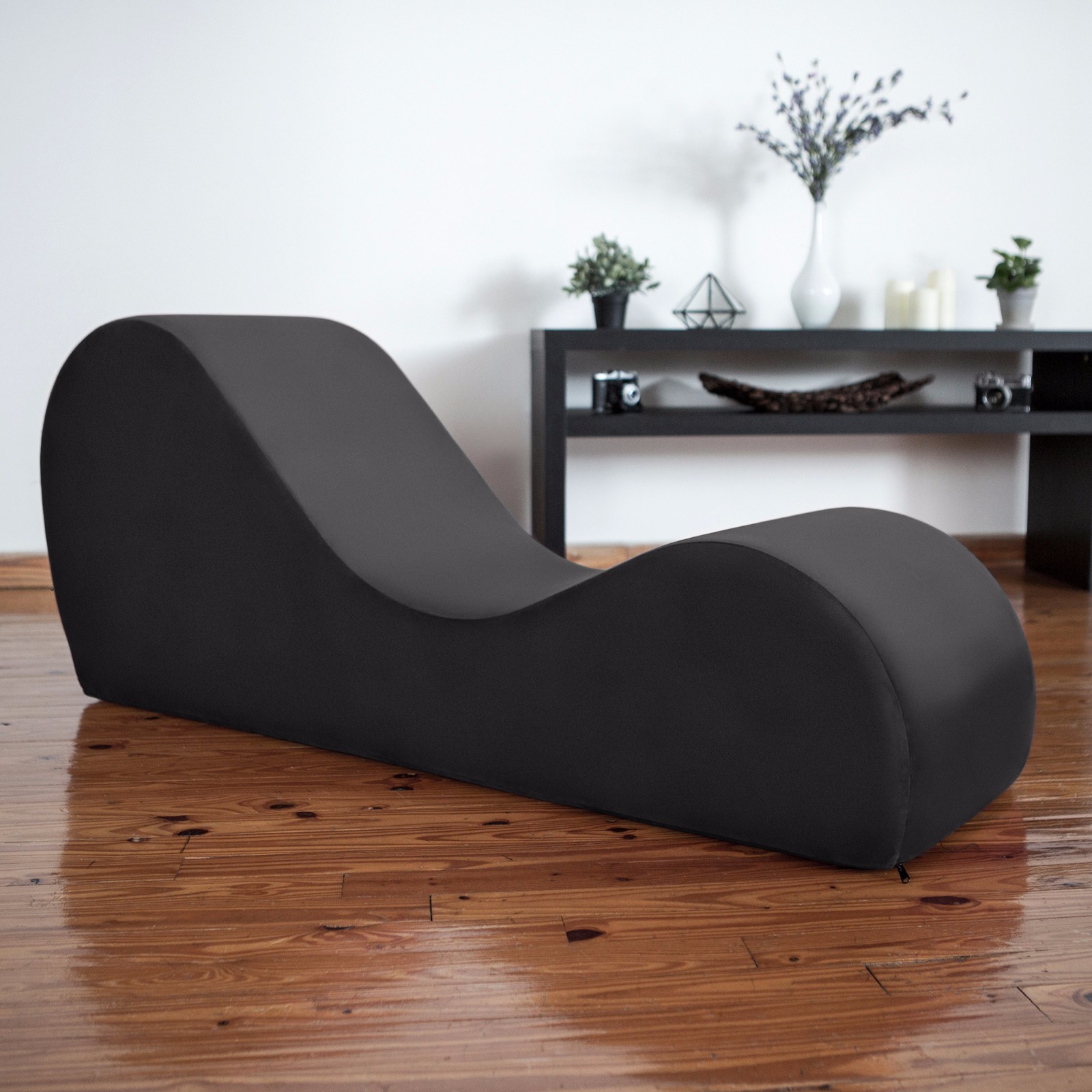 Liberator Kama Sutra Chaise & Tantra Lounger - Black Micro-velvet