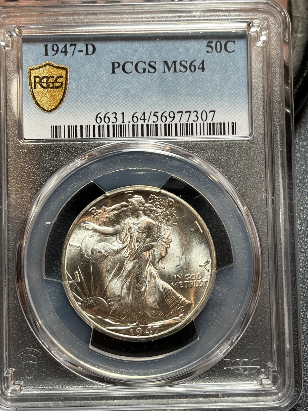 1947-D Walking Liberty Half Dollar, PCGS, MS64