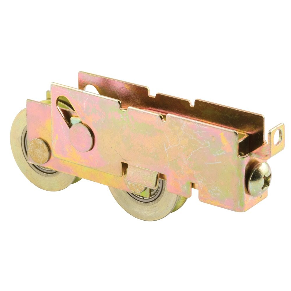 Prime-Line D 1845 1-1/4 In. Steel Sliding Door Tandem Roller Assembly Brass