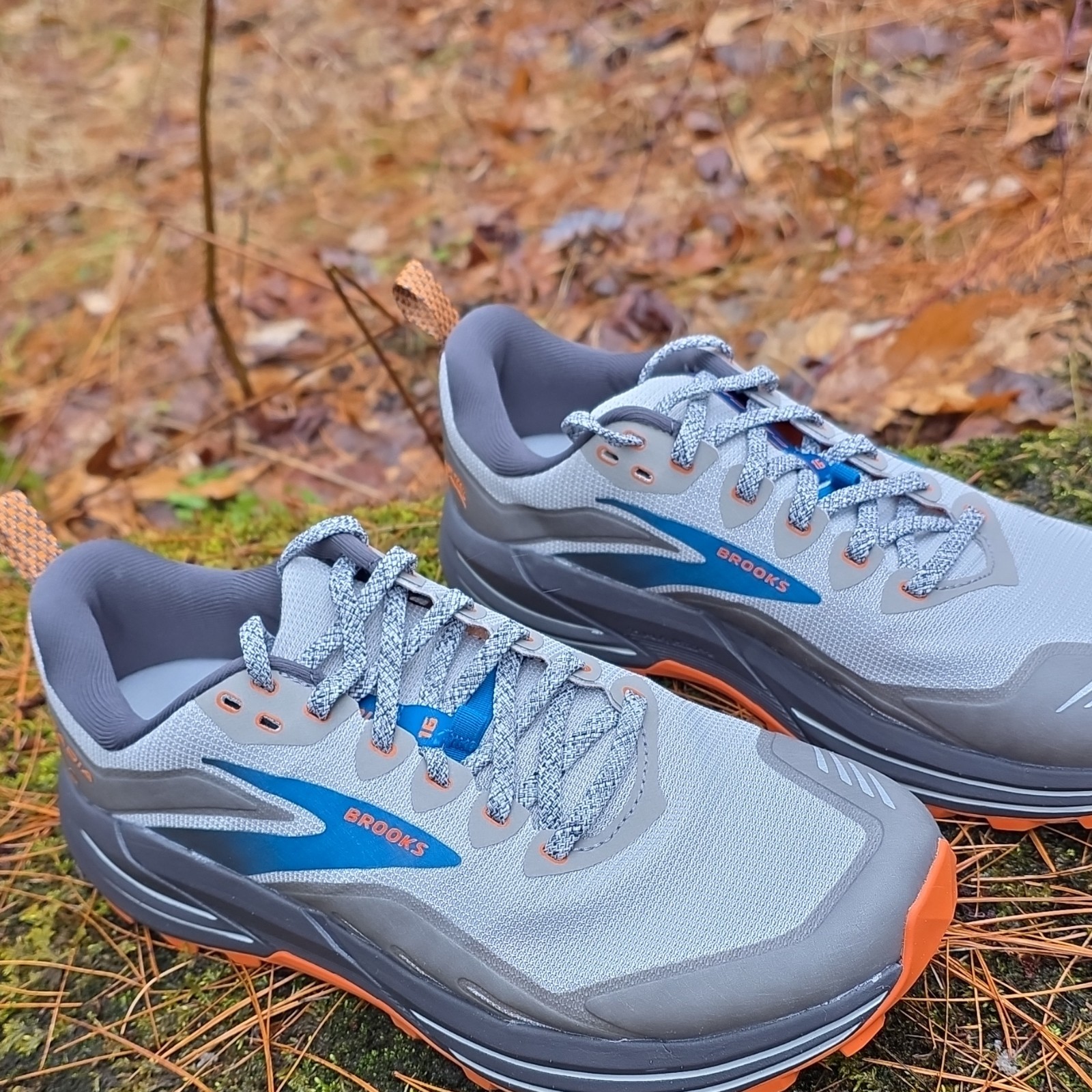 Brooks Cascadia 16 Men's Trail Running Shoes Gray Blue Orange US 8.5 2E