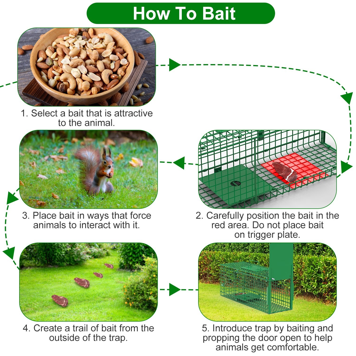 26/40" Heavy Duty Folding Humane Cat Trap Cage Live Animal Raccoons Rodent Cage