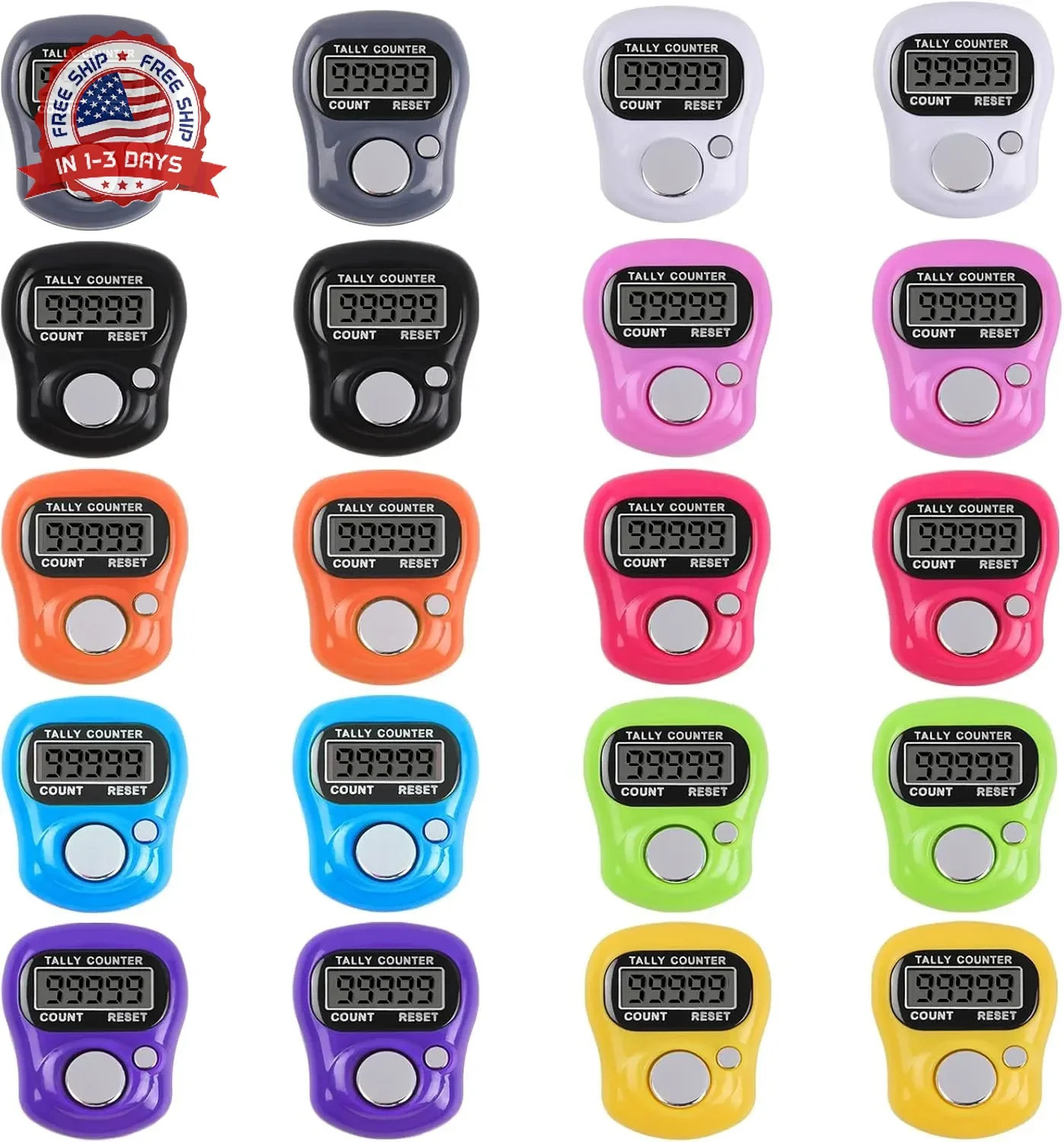 Electronic Finger Counter 20Pc Tally Counter Digtal Clicker Counter 5 Digit LCD