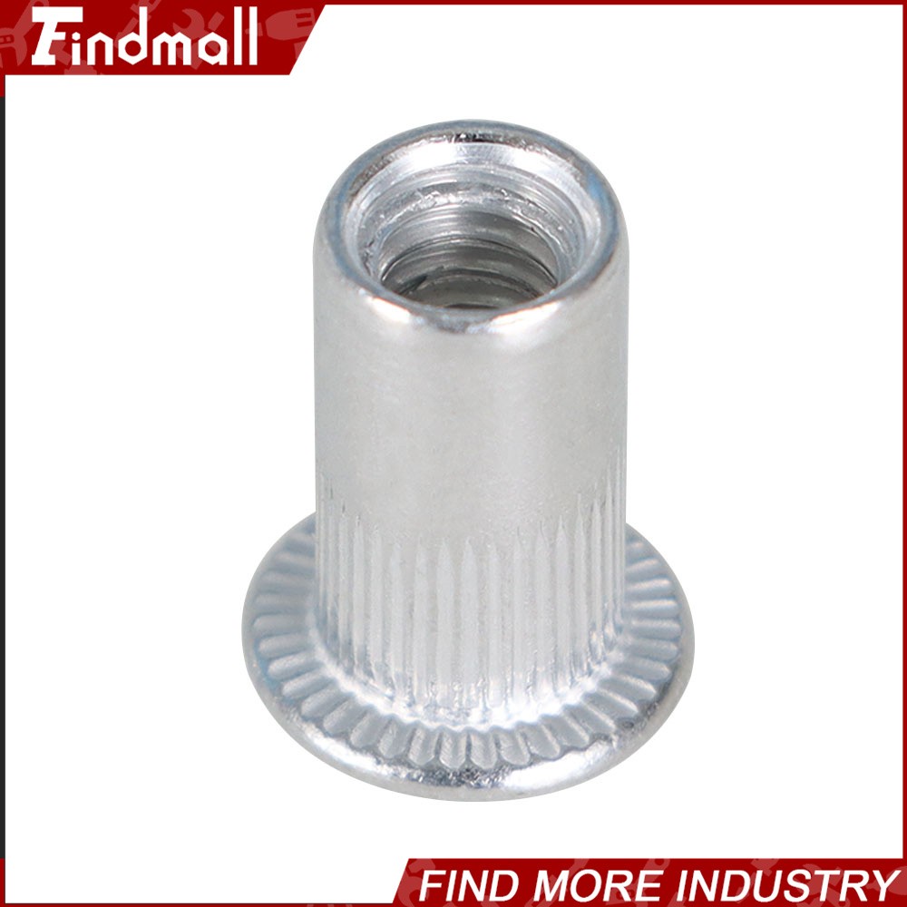 Findmall 100 Pack 10- 24 Aluminum Rivet Nut Rivnut Insert Nutsert SAE