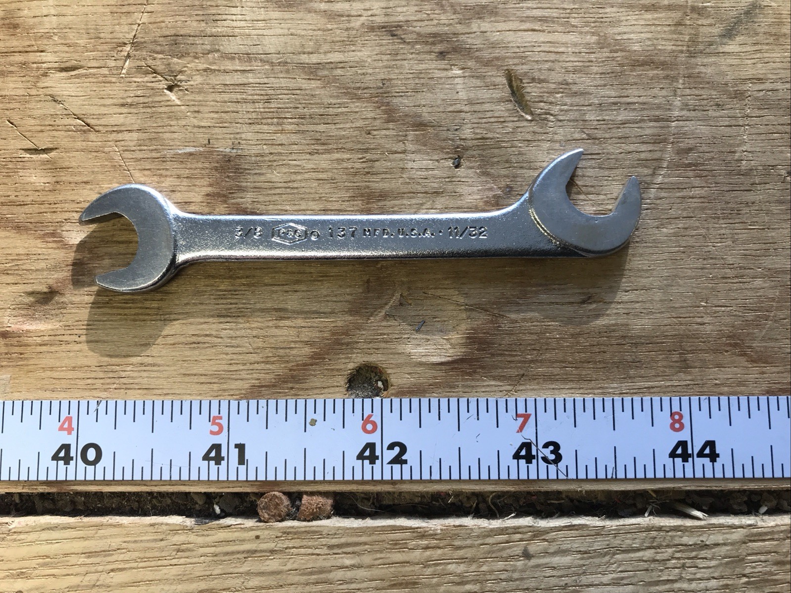 Vintage P&G Double Open Ended Offset Wrench #137 3/8 & 11/32” Excellent