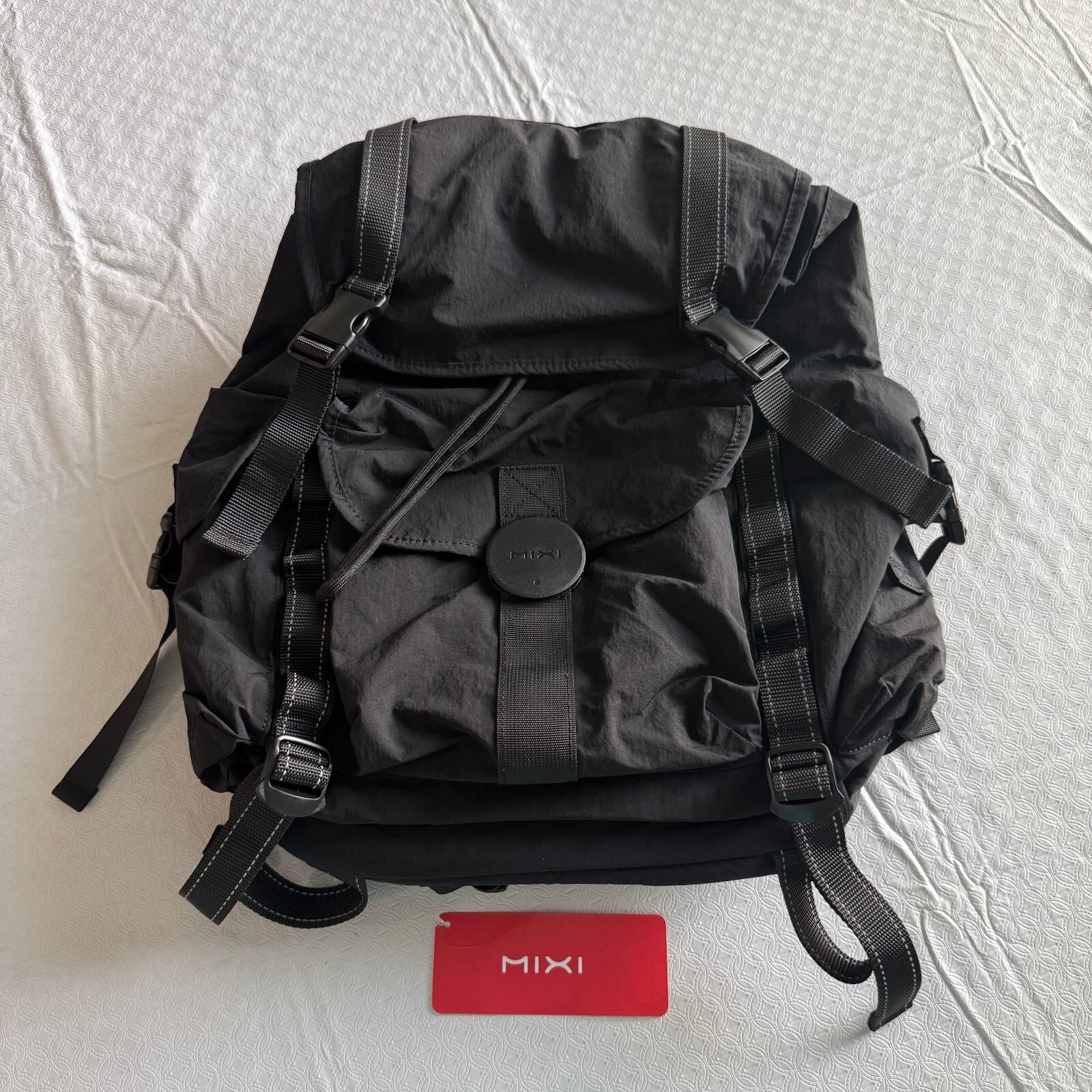 Mixi Black Large Capacity Travel Backpack with Laptop Compartment