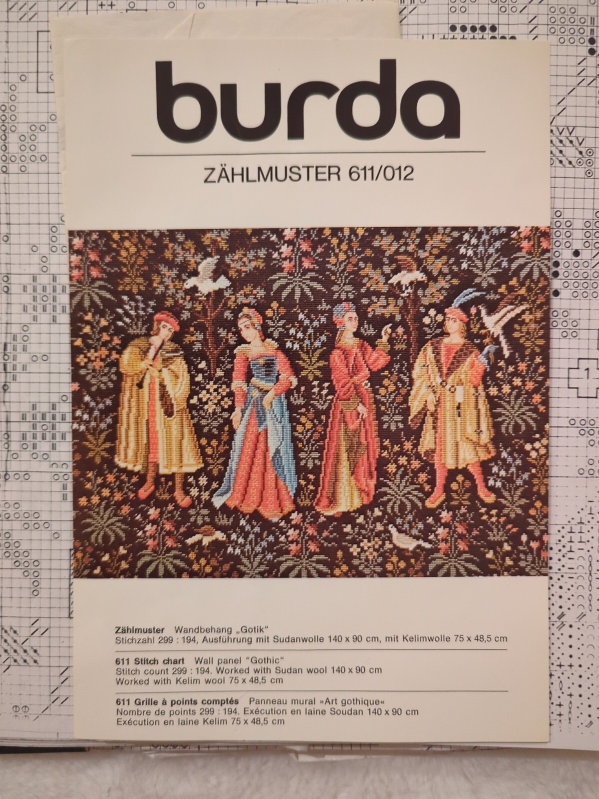 Burda Needle Point Tapestry Chart Zahlmuster 611 Paper Pattern And Notes Vintage