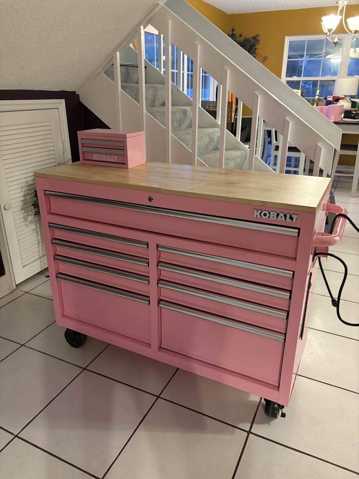 Bubblegum Pink Tool Chest Saw Bench With Drawers - Pick Up ONLY RARE