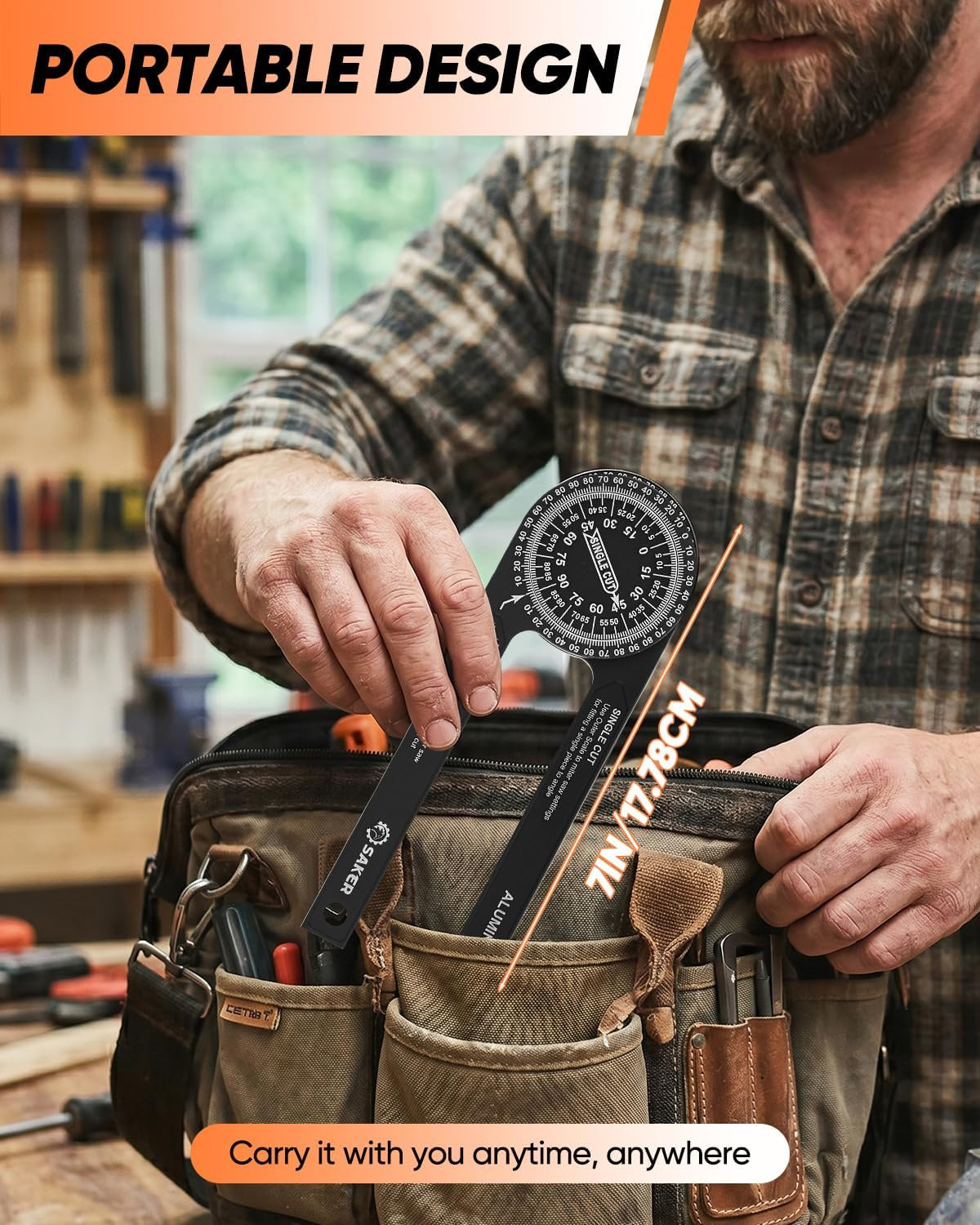 Miter Saw Protractor|7-Inch Aluminum Protractor Angle Finder Featuring Precision