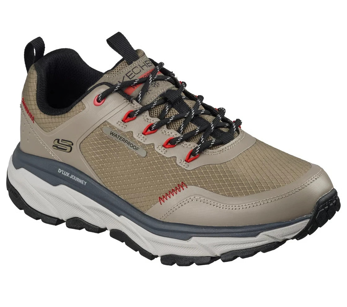 Skechers Shoes Men Taupe Hike Sport Outdoor Cushion Comfort Memory Foam 237419