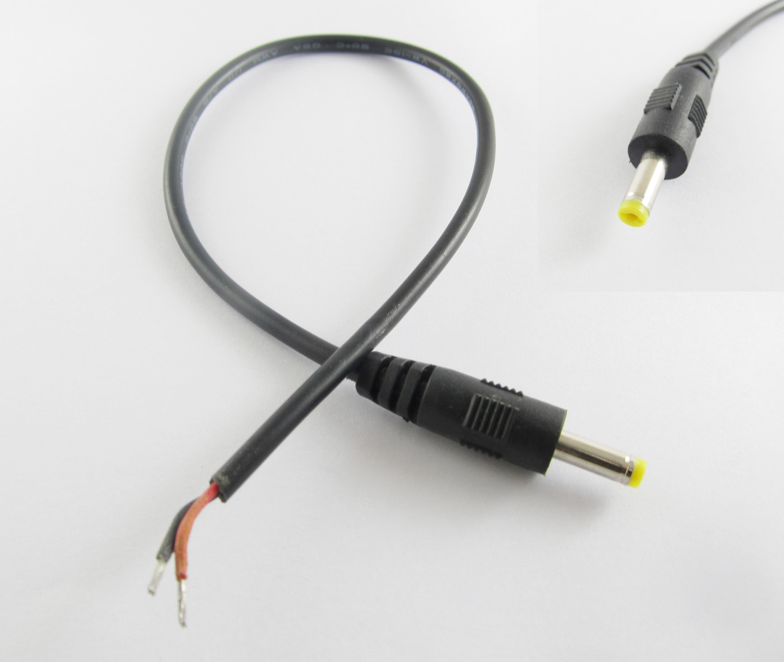 10x CCTV DC Power Plug Male Connector 4.0x1.7mm Male Socket With Cord Cable 30cm