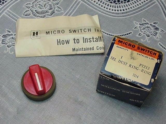 HoneyWell MicroSwitch PTZ13,  Selector Knob RED, Dust Ring, NEW IN BOX!