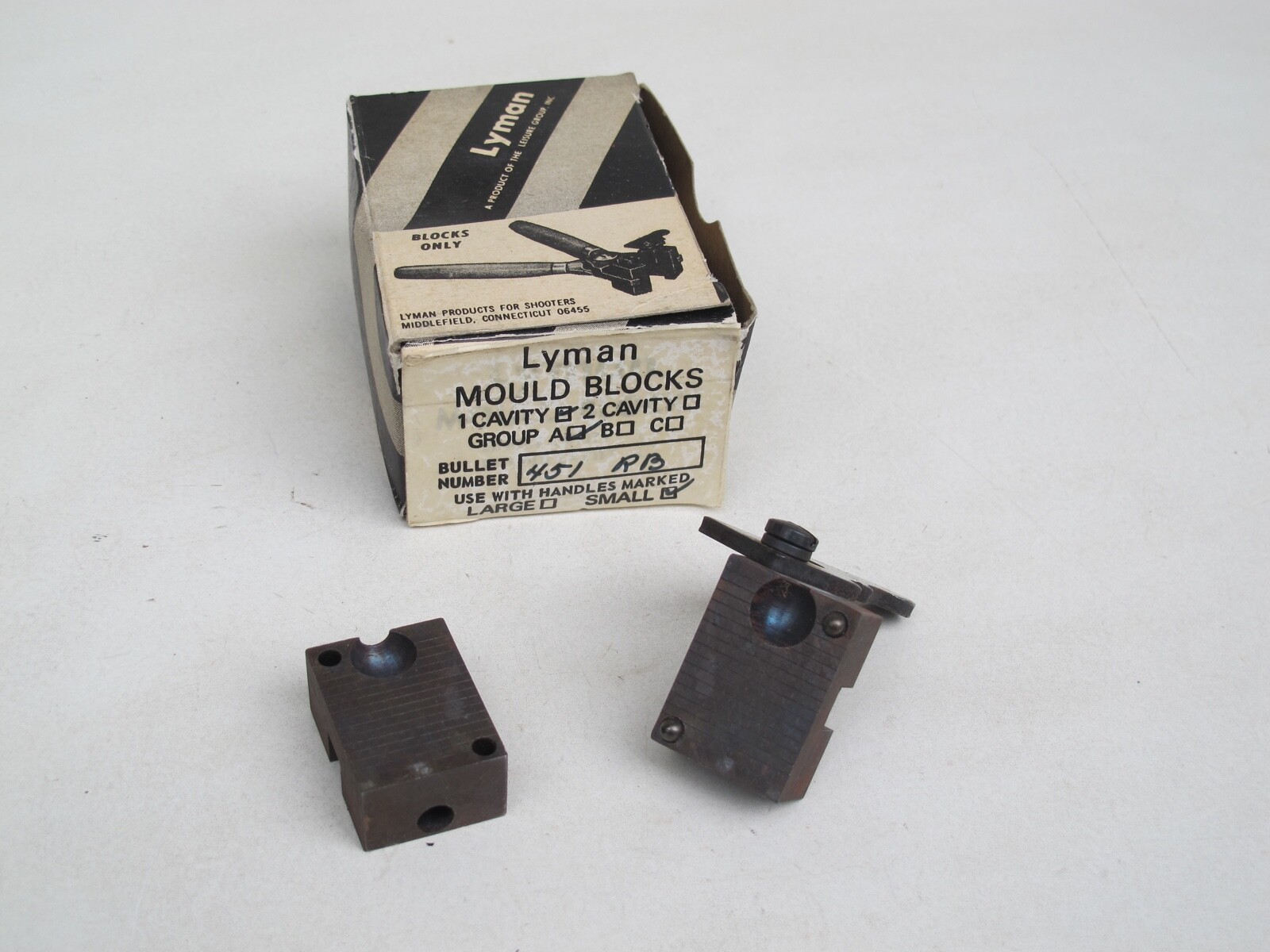Lyman #451 RB Single Cavity Round Ball Bullet Mould Blocks