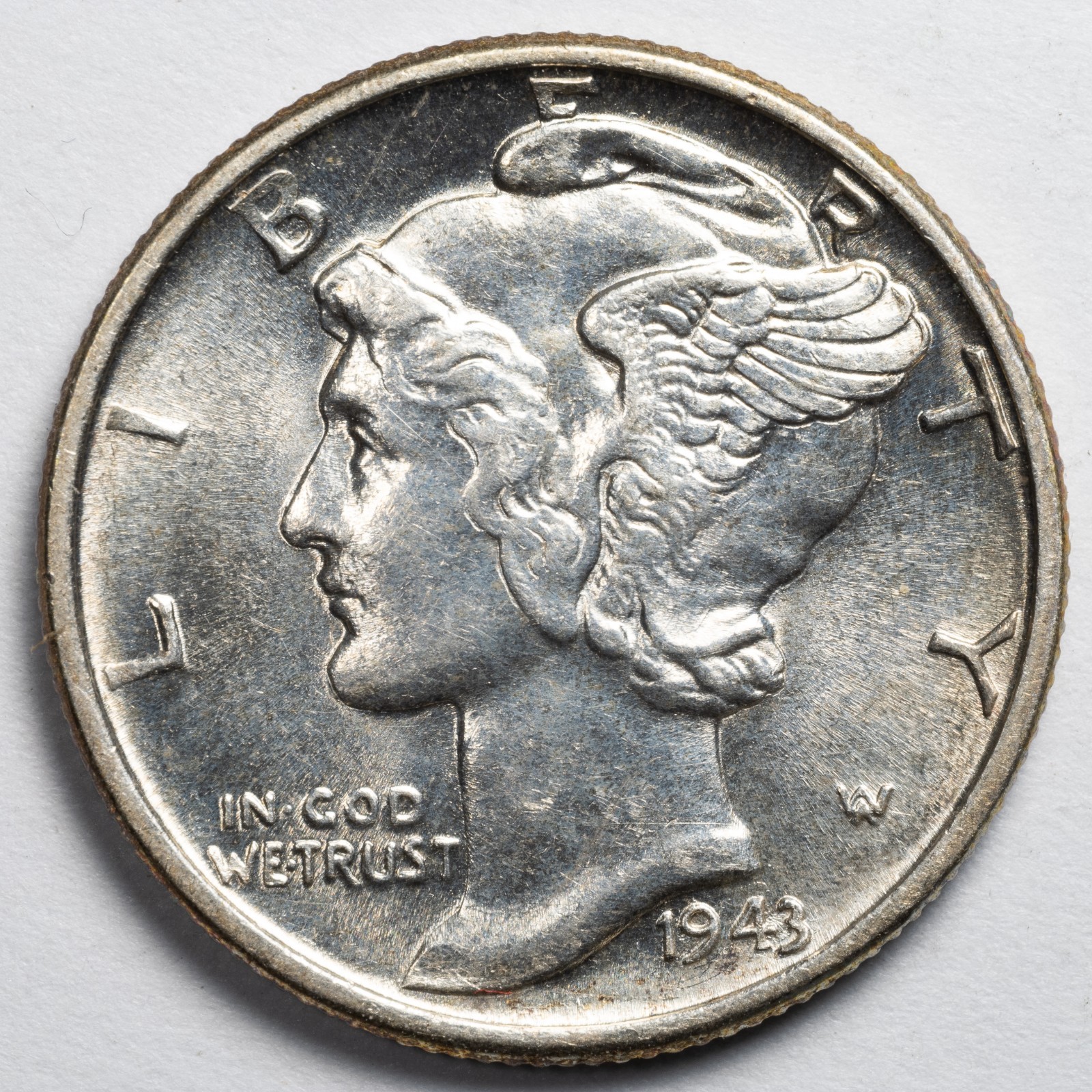 1943-P Mercury Dime Brilliant Uncirculated (BU)
