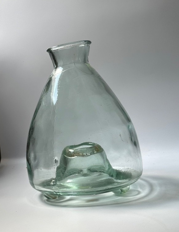 Vintage Green Blown Glass Fly/Wasp Catcher Insect/Bug Trap 9" tall Made in Spain