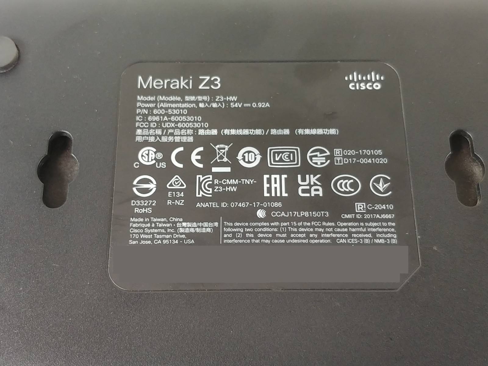 Cisco Meraki Z3 Unified Cloud Managed Gateway Security Firewall Unclaimed