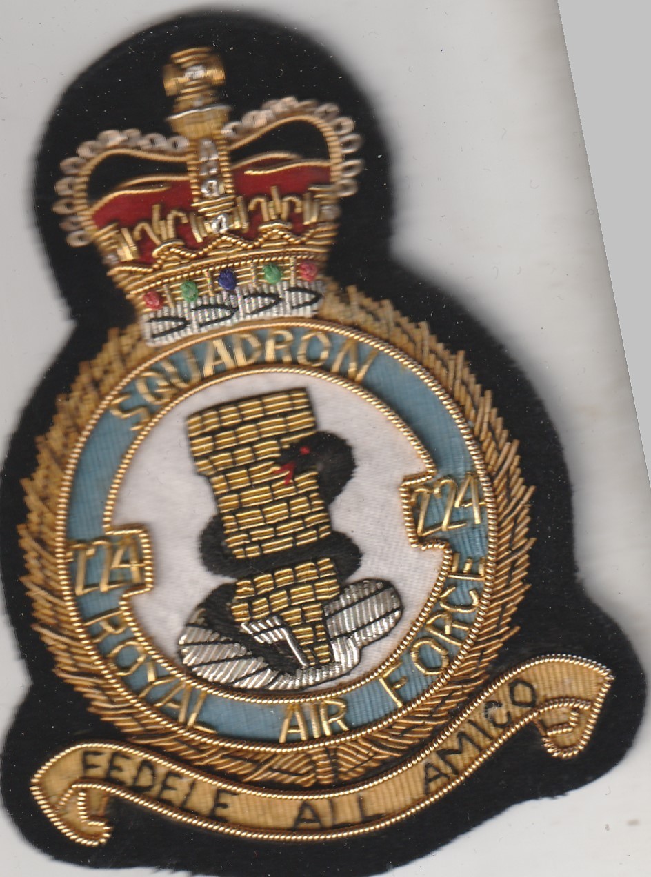 England Air Force No. 224 Squadron RAF gold bullion patch