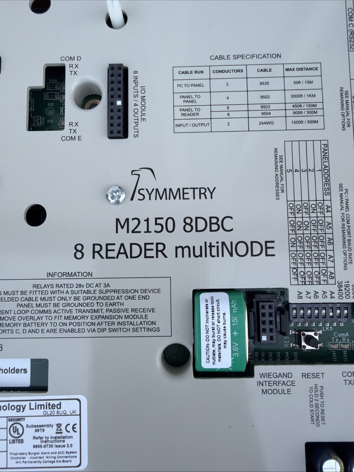 G4S Technology M2150-8DBC/MKII 8-Reader Intelligent Control System Used
