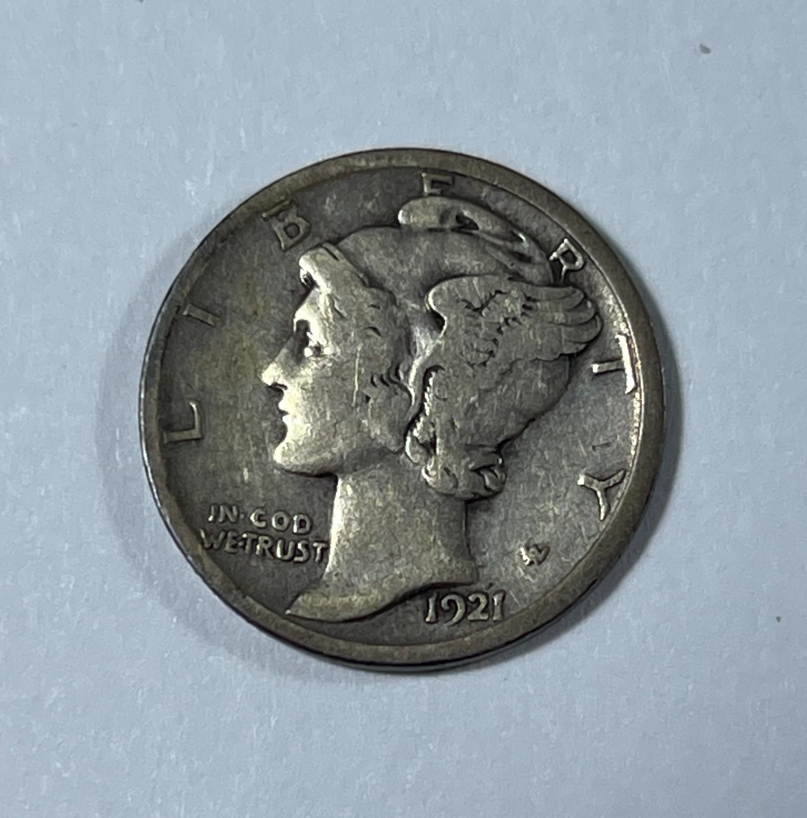 1921-D Mercury dime F-VF (#14869)