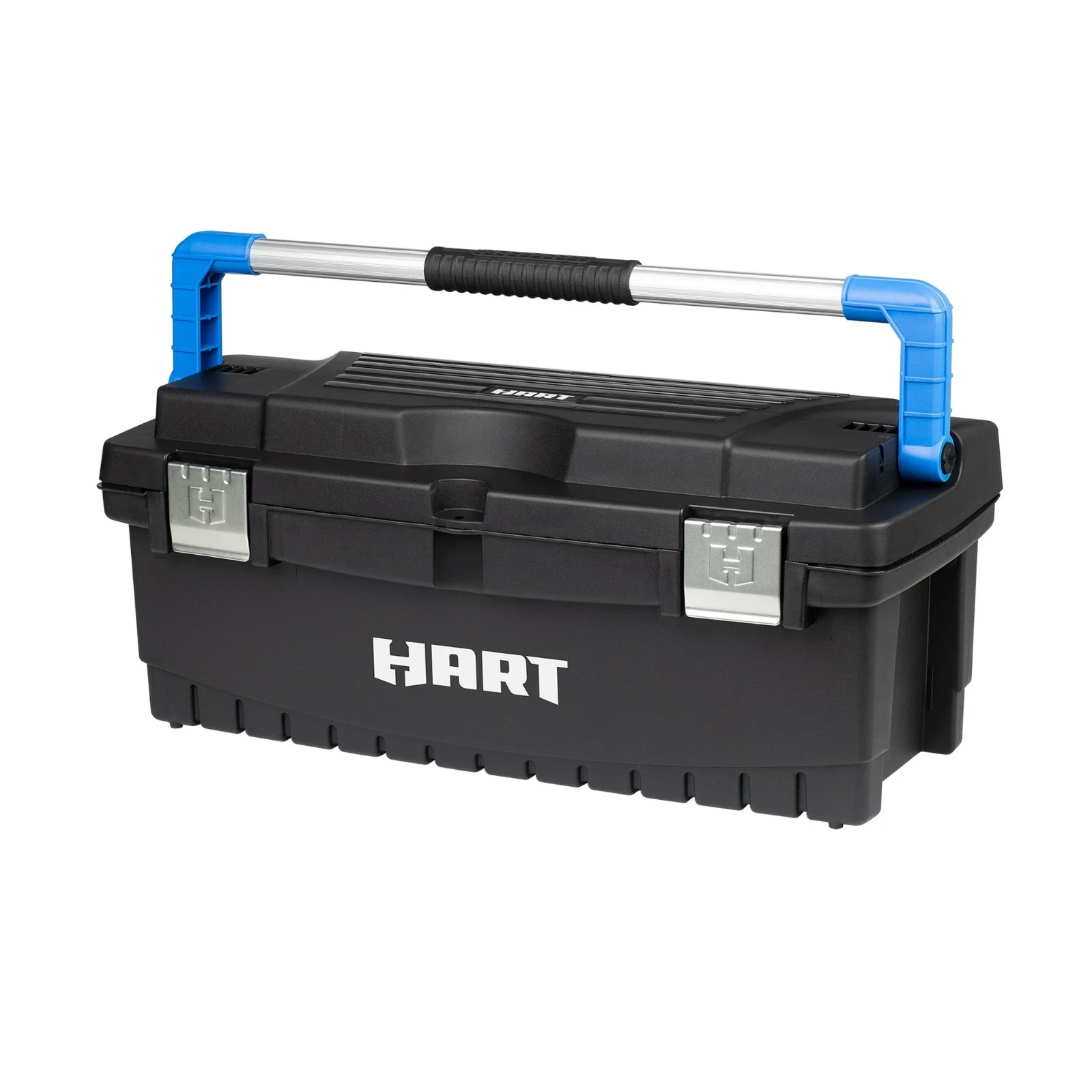 (2 pack) HART 26" Toolbox, Resin Tool Storage and Organization, Black with Blue