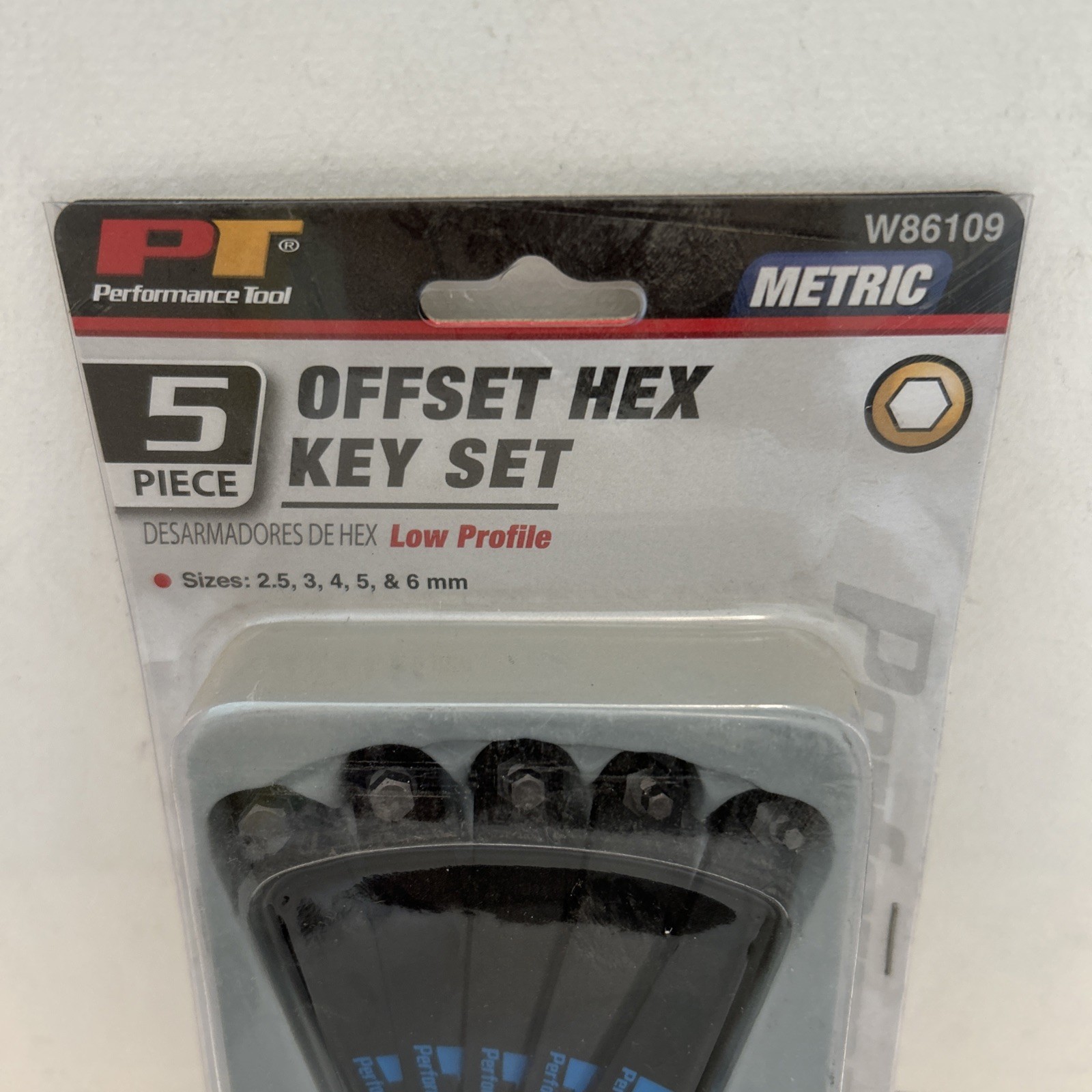 Performance Tool 5-Pc Offset Hex Key Set W86109 Low Profile, Metric