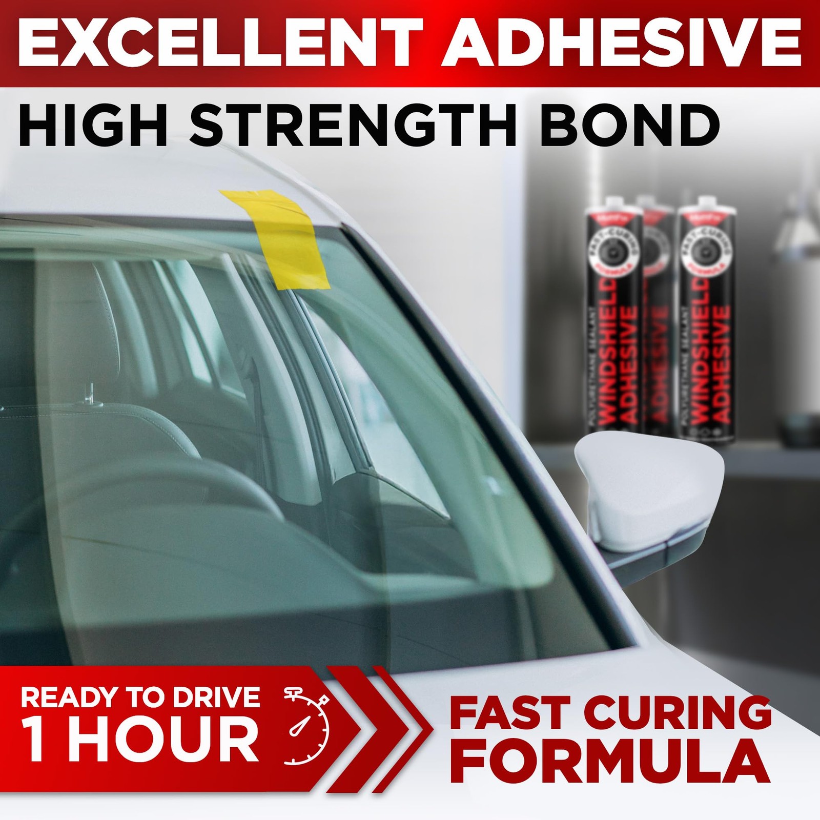 Windshield Adhesive – Easy to Apply – Fast Curing & Weather Resistant – High-