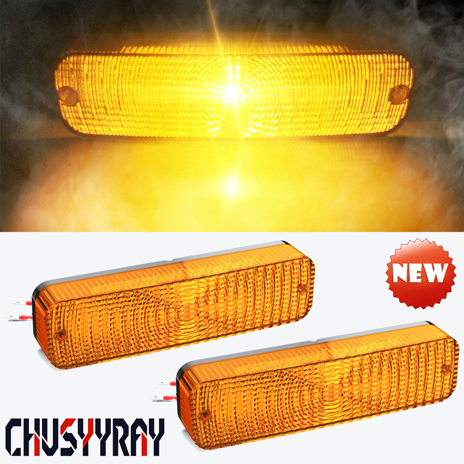 2X AR60250 LED Amber Warning Cab Light For Deere 2040, 2240, 2440
