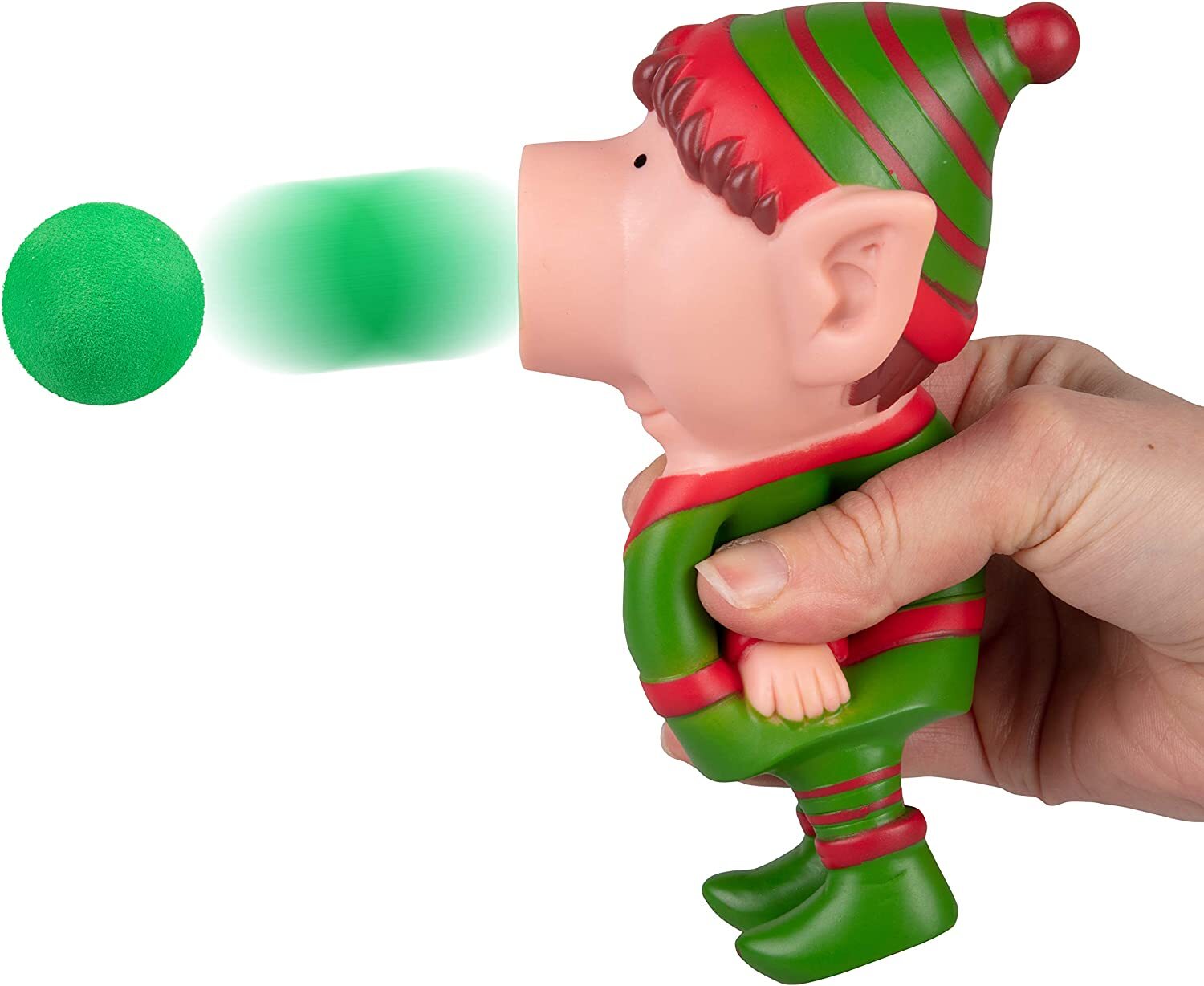 Hog Wild Holiday Christmas Elf Popper Toy -Squeeze & Shoot Foam Balls Up to 20ft
