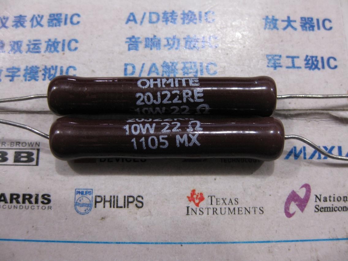 1x 22R 10W Vitreous Enamel Conformal Axial Wirewound Resistors 5% 22�� 20J22RE