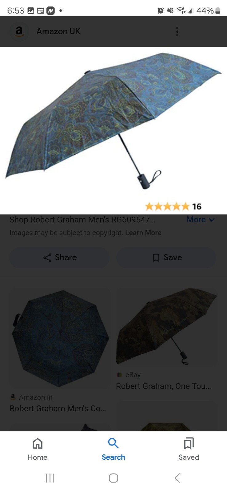 Robert Graham Umbrella Nestor . One Touch Button