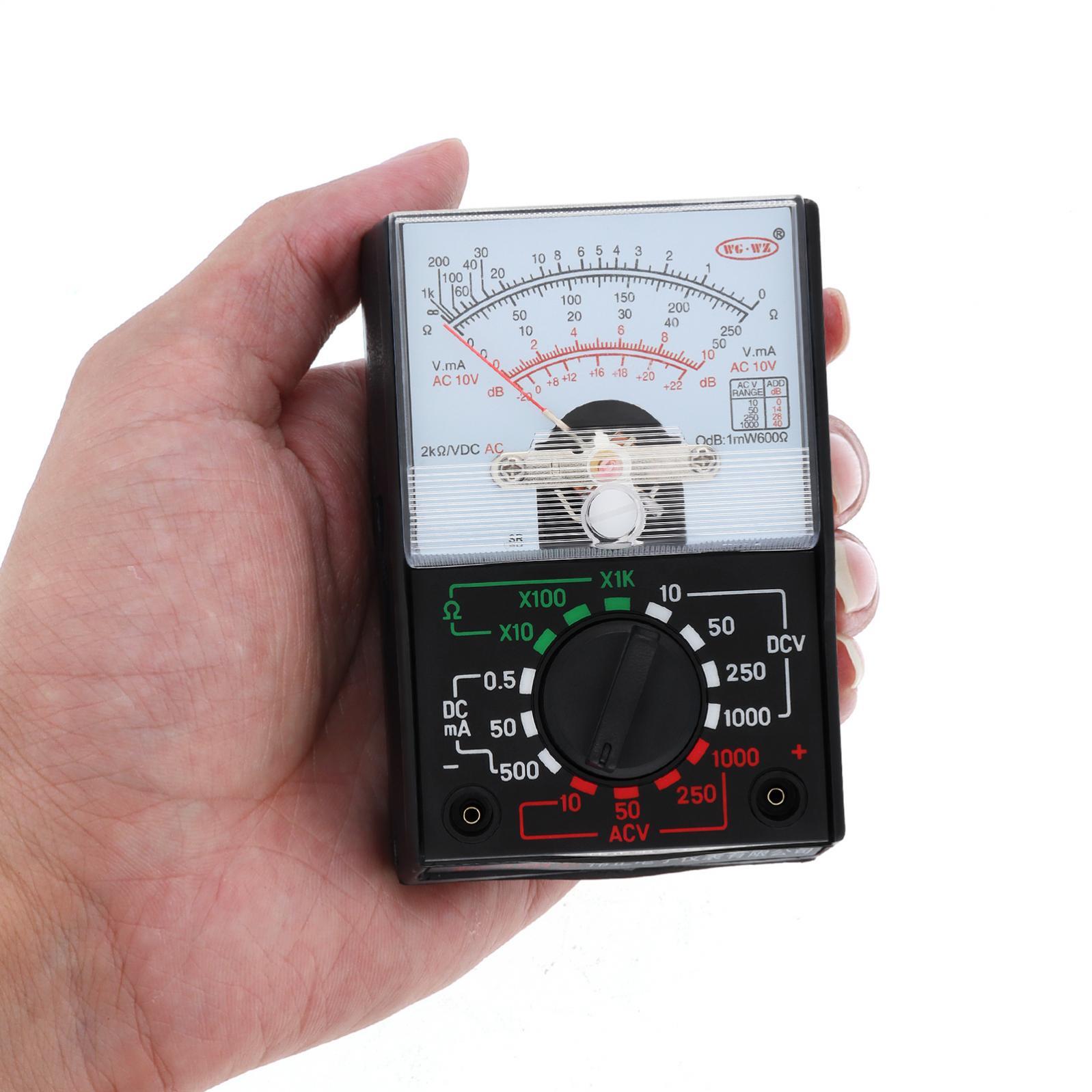 Analog Multimeter, AC/DC Volt Voltmeter Amp Tester Meter w/ Test Leads & Battery