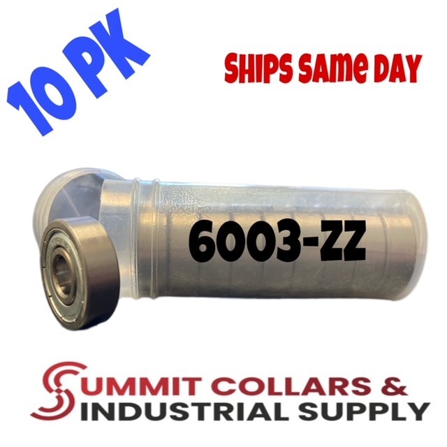 6003-ZZ C3 EMQ Premium Metal Shielded Ball Bearing, 17x35x10, 6003z (10 QTY)