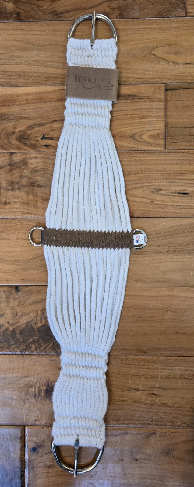 Teskeys Rope Cinch 36" Western Horse Tack Natural USA Mohair Blend NWOT